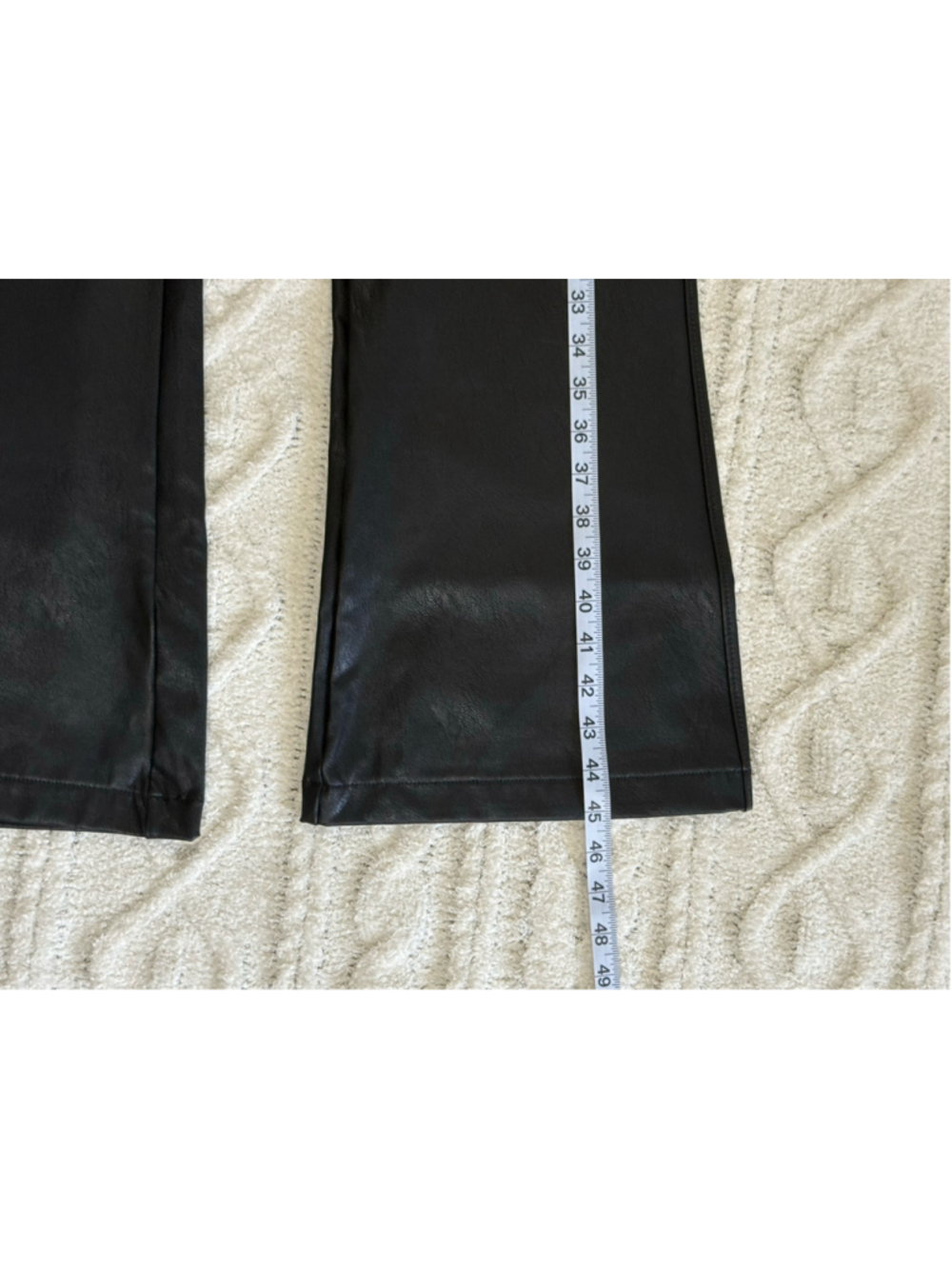 BUCKLE BLACK Black Faux Leather Pull-On Flare Pants Medium - Picture 7 of 11